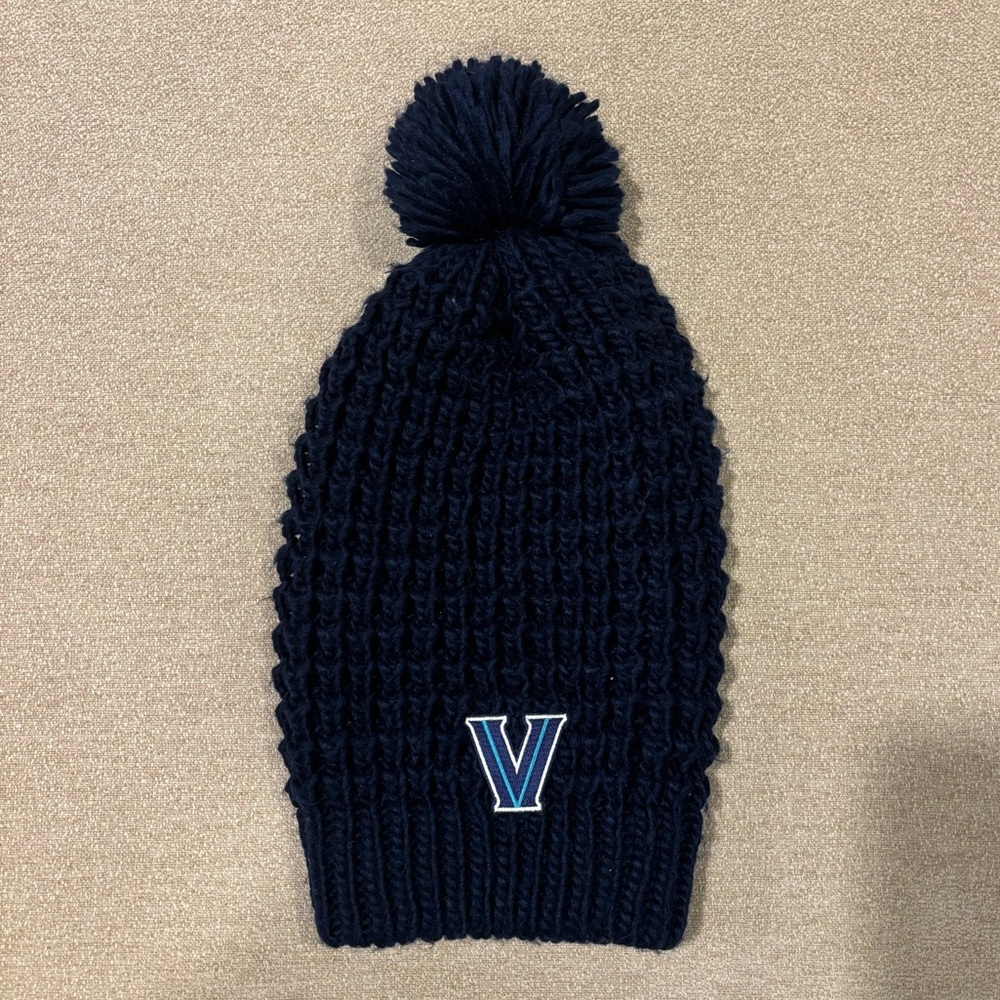 Villanova Knit Slouch Winter Hat with Pom-Pom